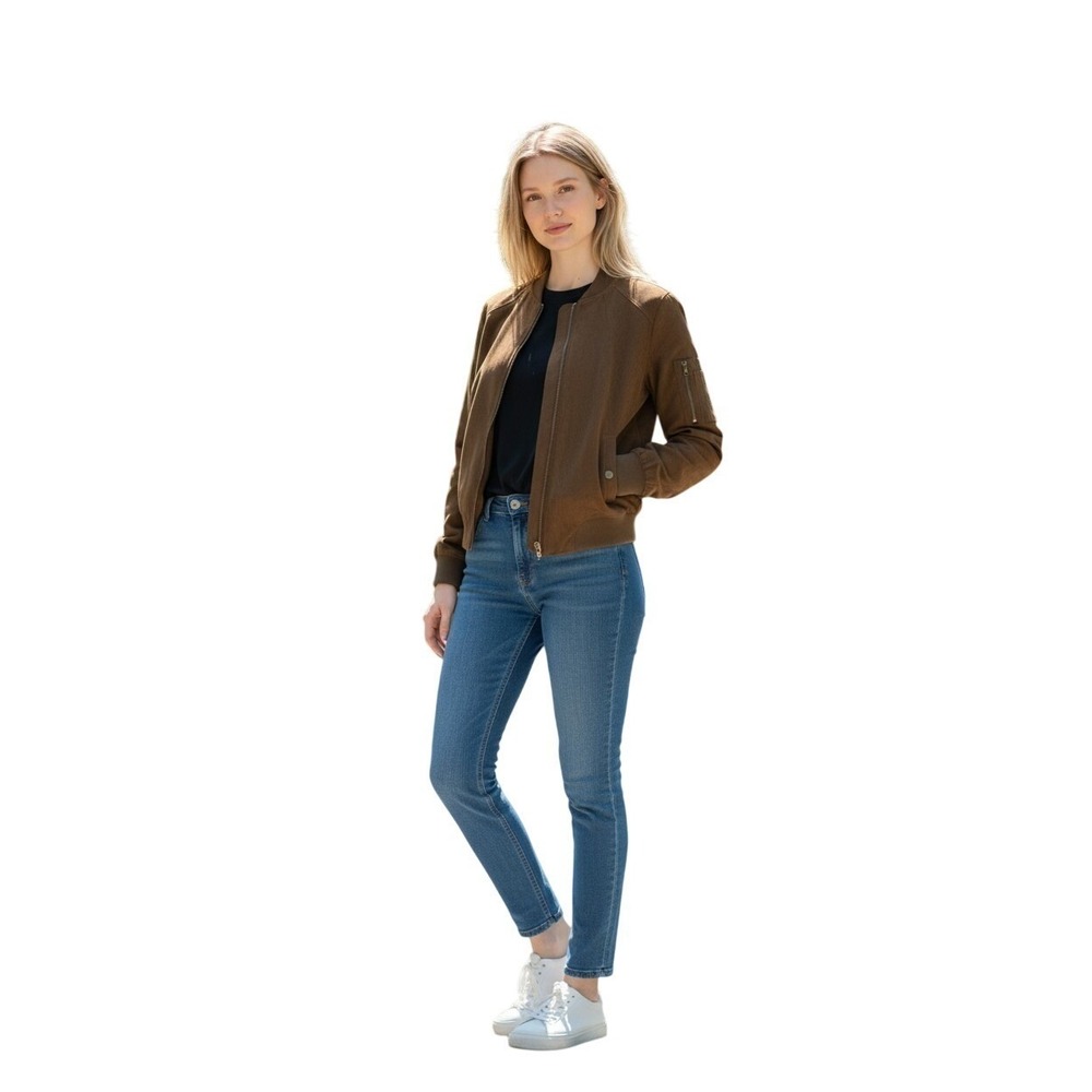 Poetry Olive Green Bomber Jacket‎ Size S - Zip Front